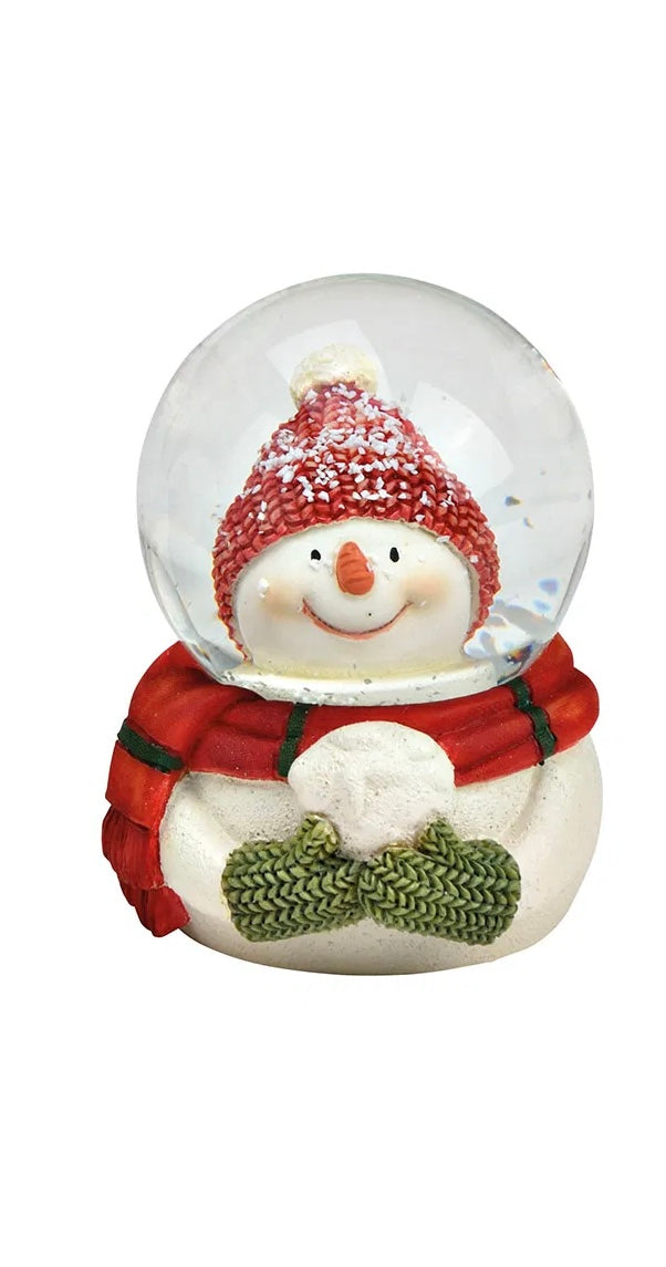 Colorful Moose and Snowman Christmas Snow Globe