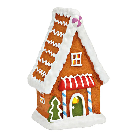 Brown Terracotta LED Gingerbread House