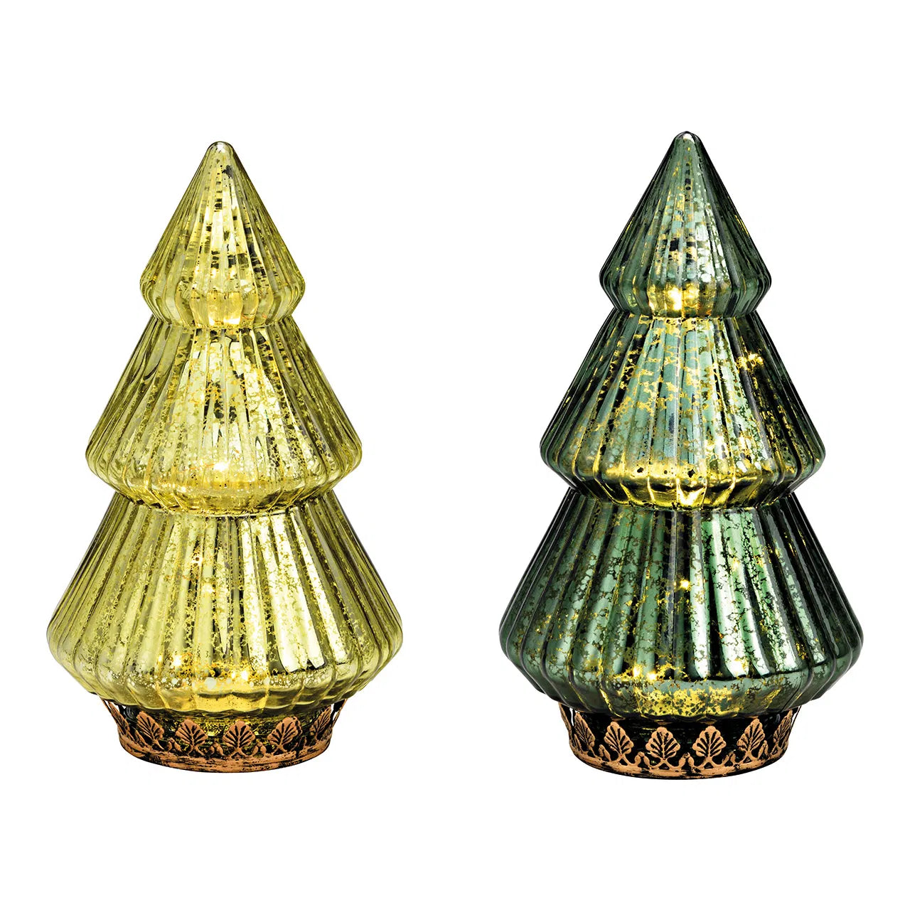 LED Green Glass Christmas Tree
