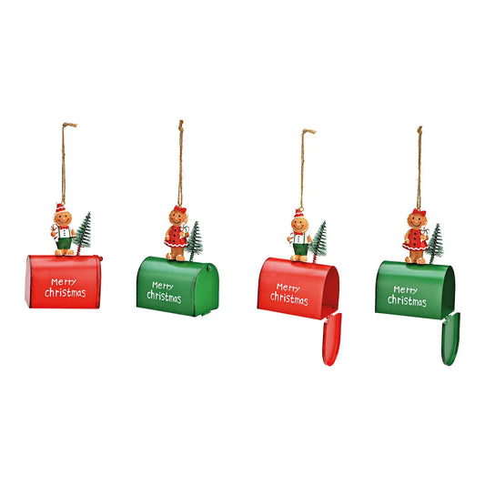 Metal Gingerbread Letterbox Hanger with "Merry Christmas"