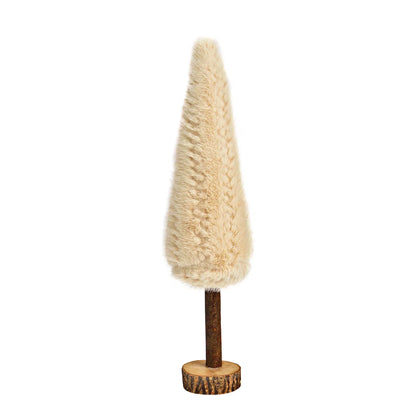 Beige Faux Fur Christmas Tree Stand