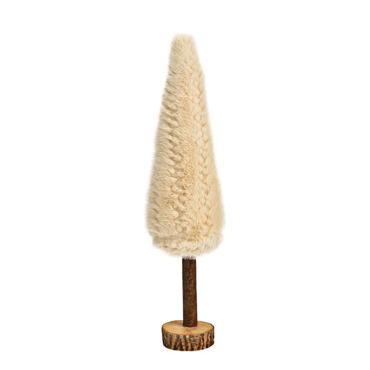 Beige Faux Fur Christmas Tree Stand