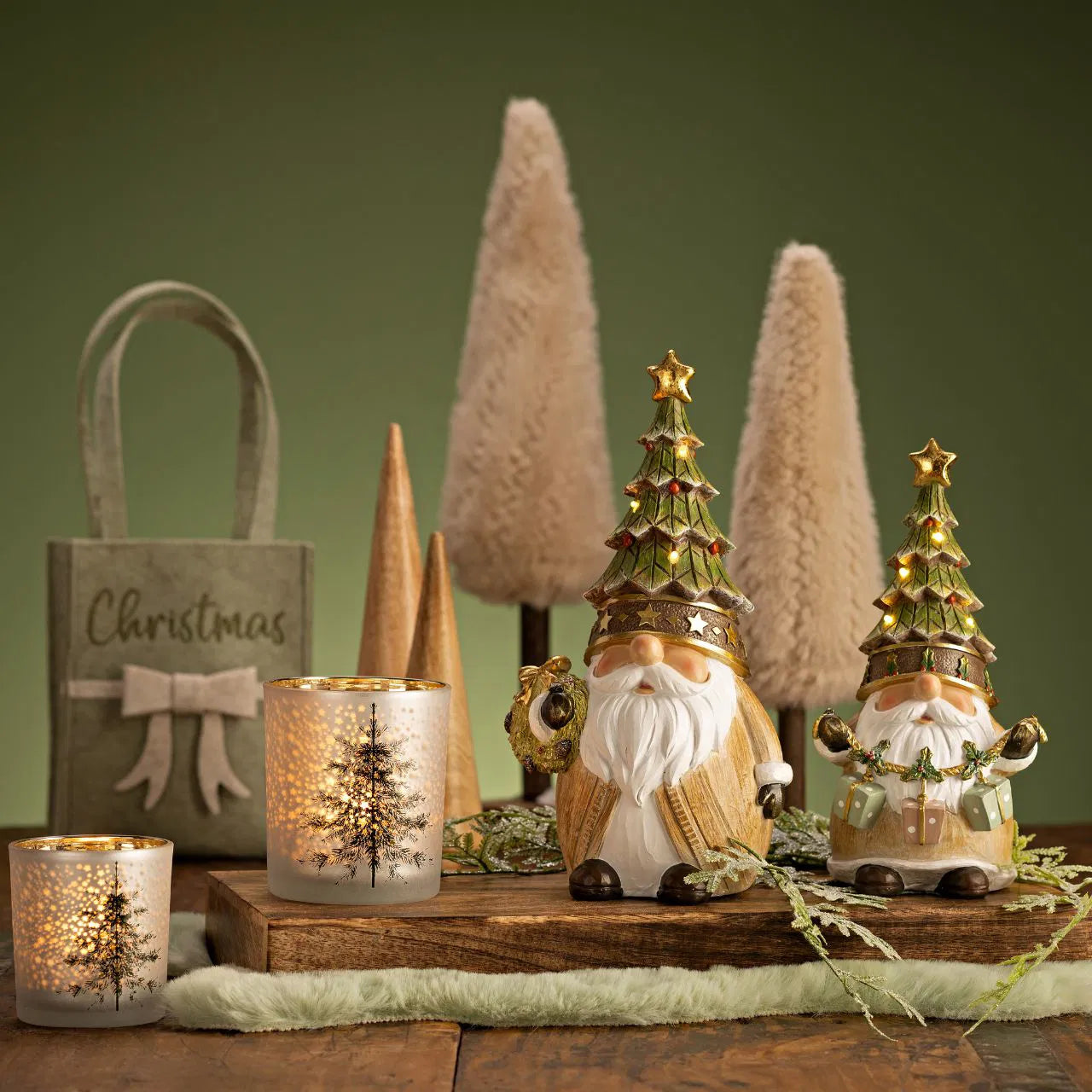 Beige Faux Fur Christmas Tree Stand