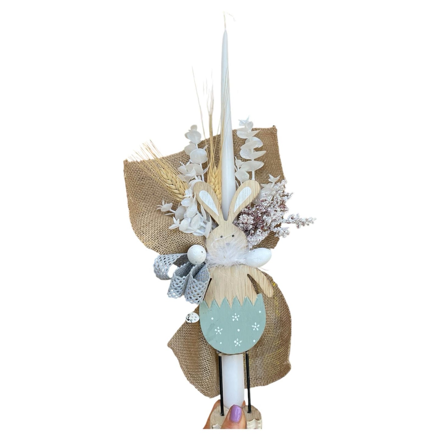 Light Green Wood Candle