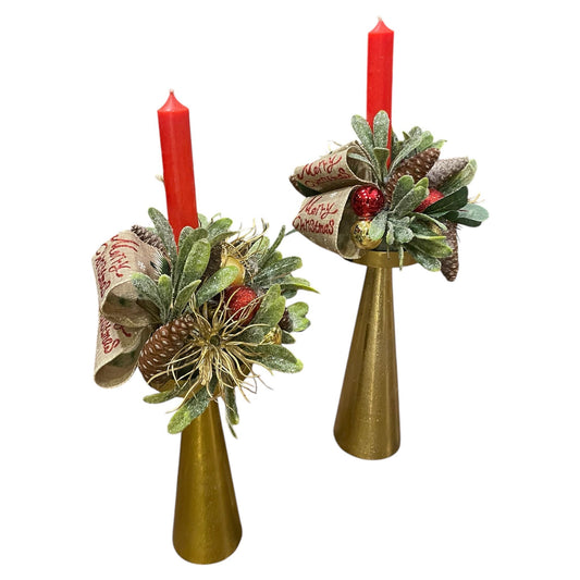 Decorative Red/Gold Candle Holder