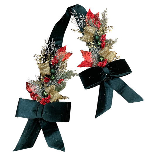 Over The Door Double Sided Bow in Green