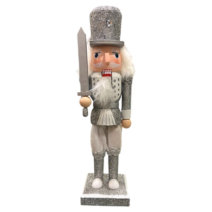 Silver Nutcracker With Glitter