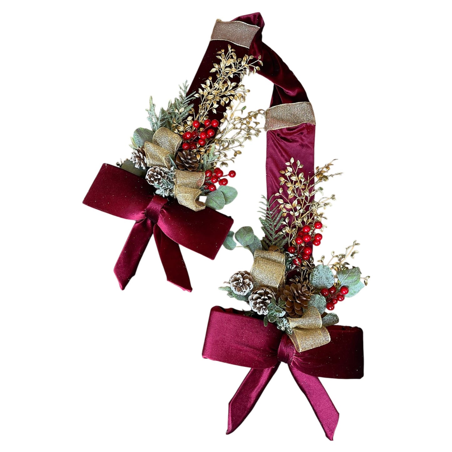 Over The Door Double Sided Bow in Dark Red