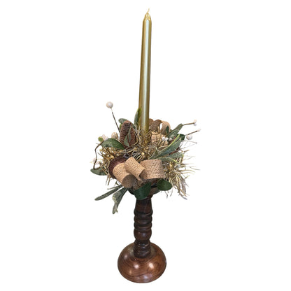 Decorative Mango Wood Brown Candle Holder