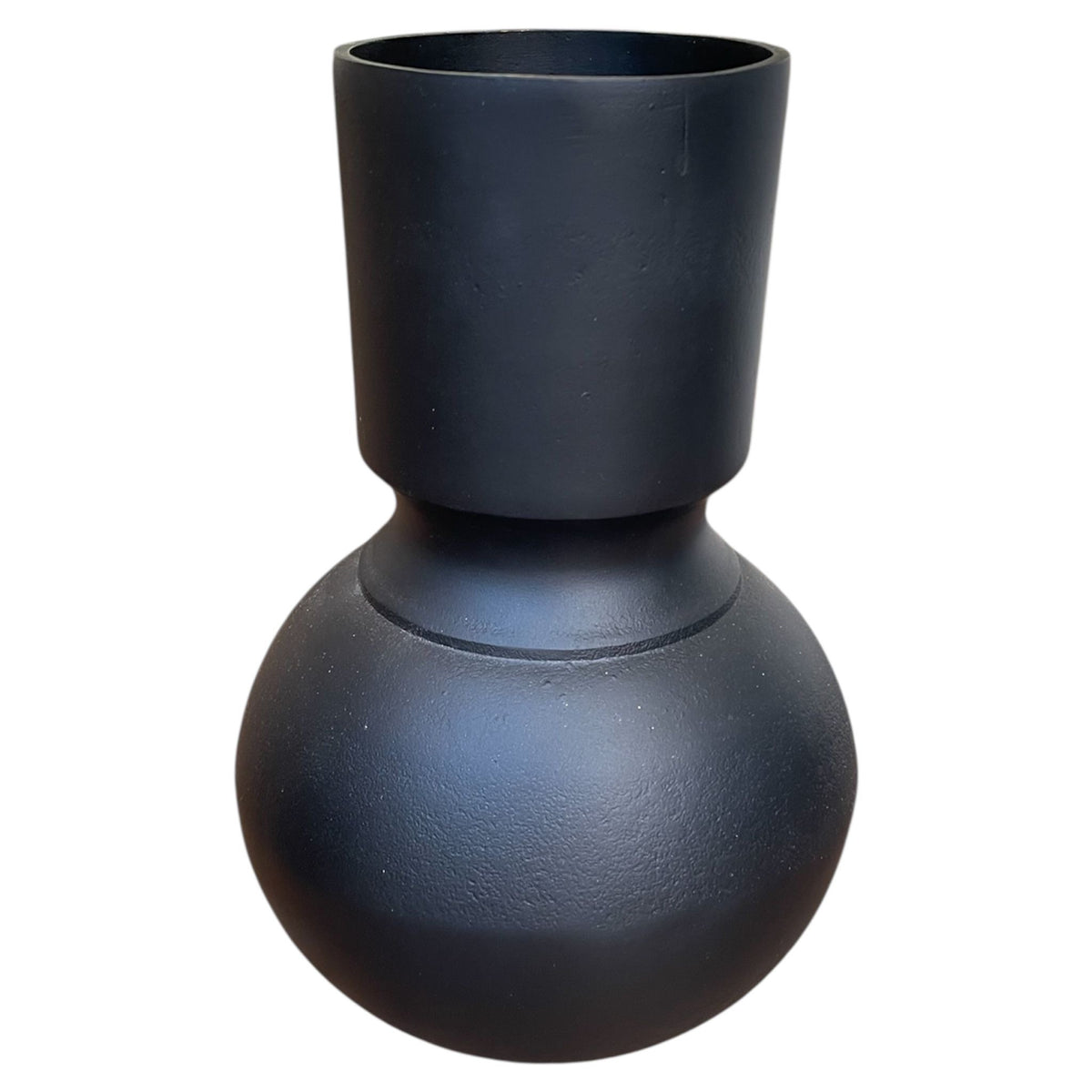 Black vase on a white background