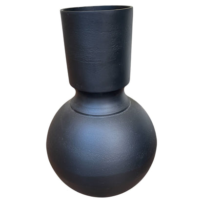 Black vase on a white background