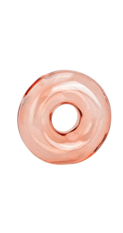 modern circular donut-shaped glass vases in Blush Pink