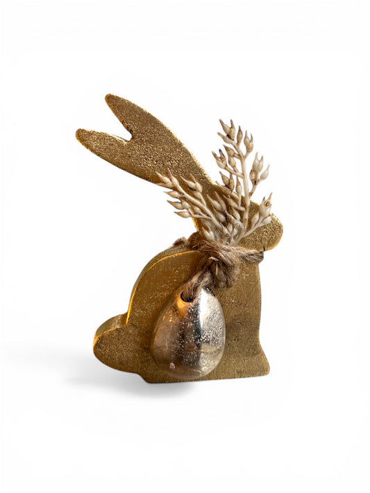 Golden Wooden Bunny Decor