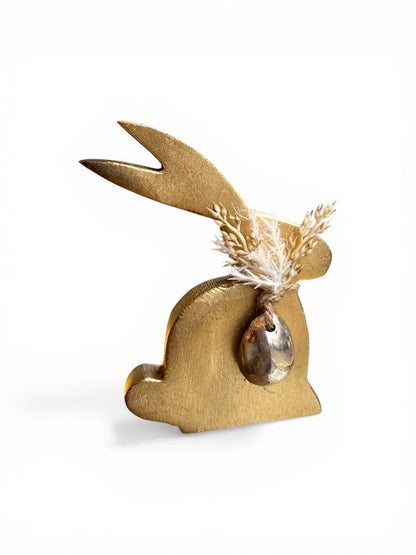 Golden Wooden Bunny Decor