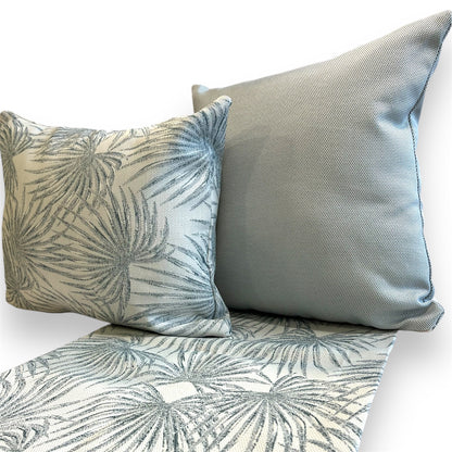 Soft Silver-Blue Tropical Palm Runner