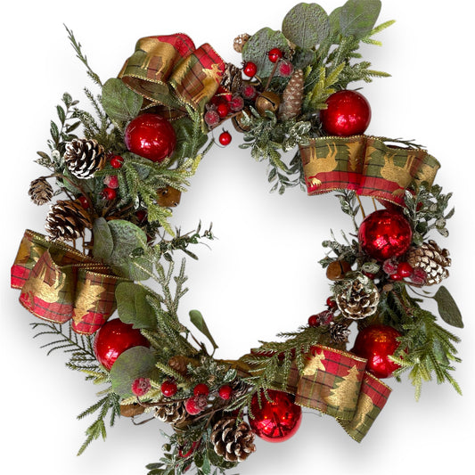 Festive Red & Gold  Wreath