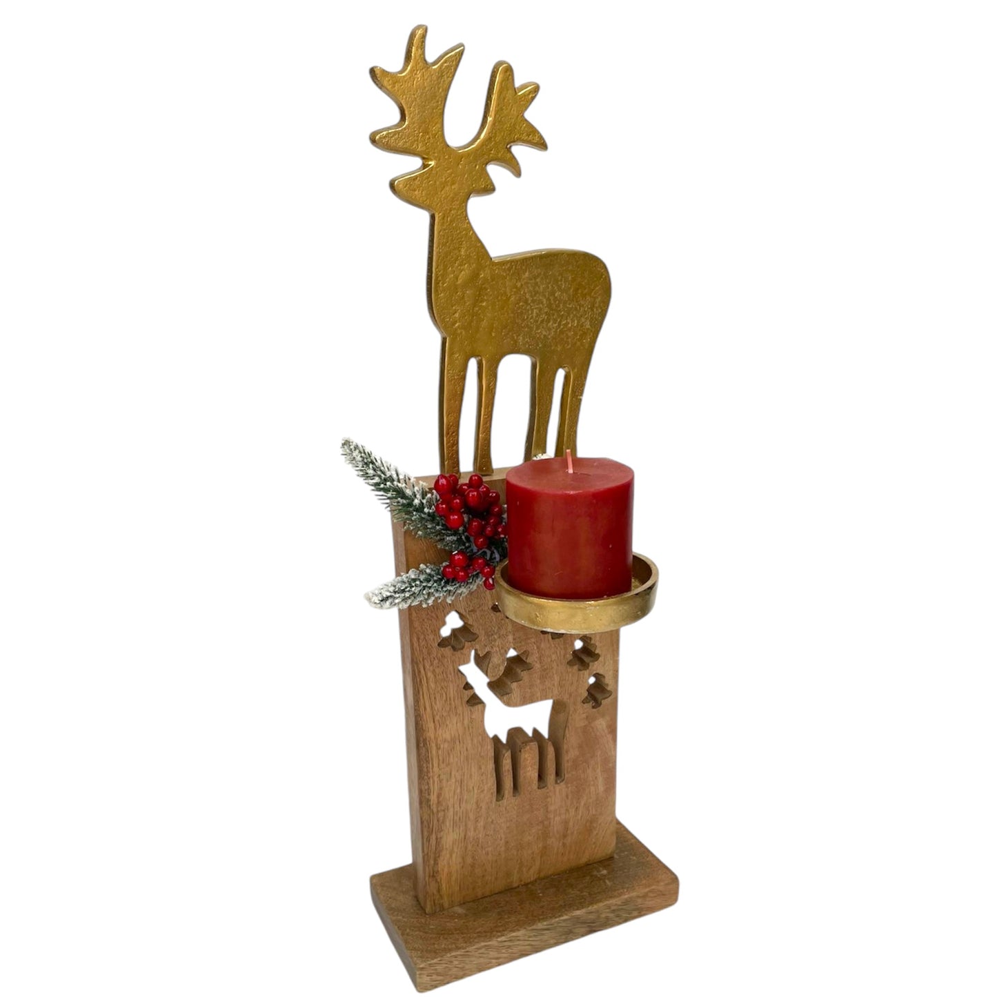 Golden Reindeer Candle Holder