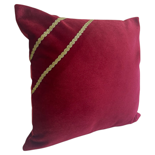 Square Velvet  Dark Red Pillow
