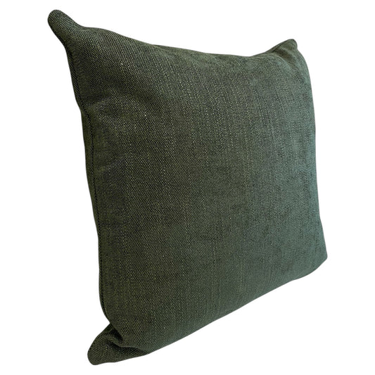 Square Olive Green Linen Fabric Pillow