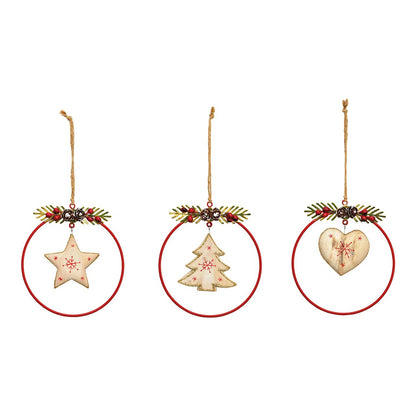 Gold Metal Heart, Fir Tree, and Star Hanger