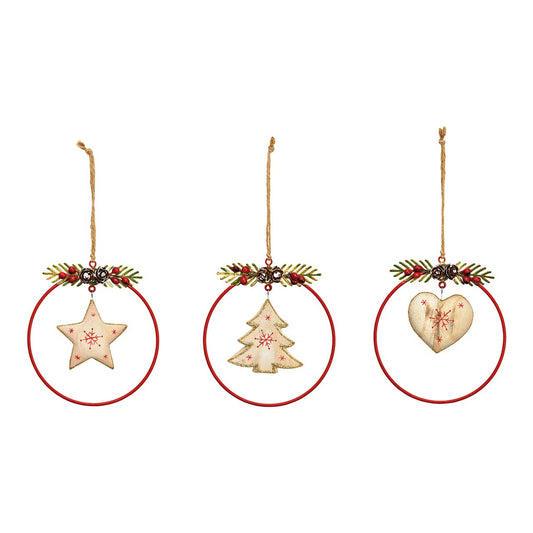 Gold Metal Heart, Fir Tree, and Star Hanger