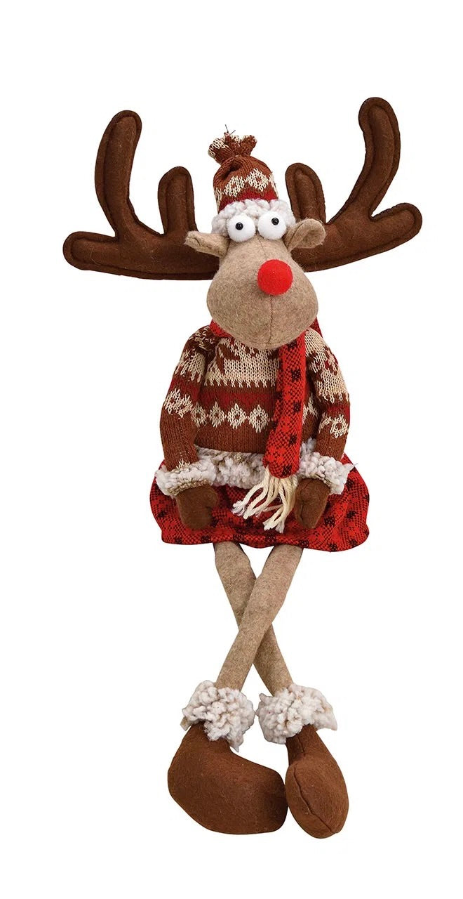 Brown Textile Deer Edge Stool