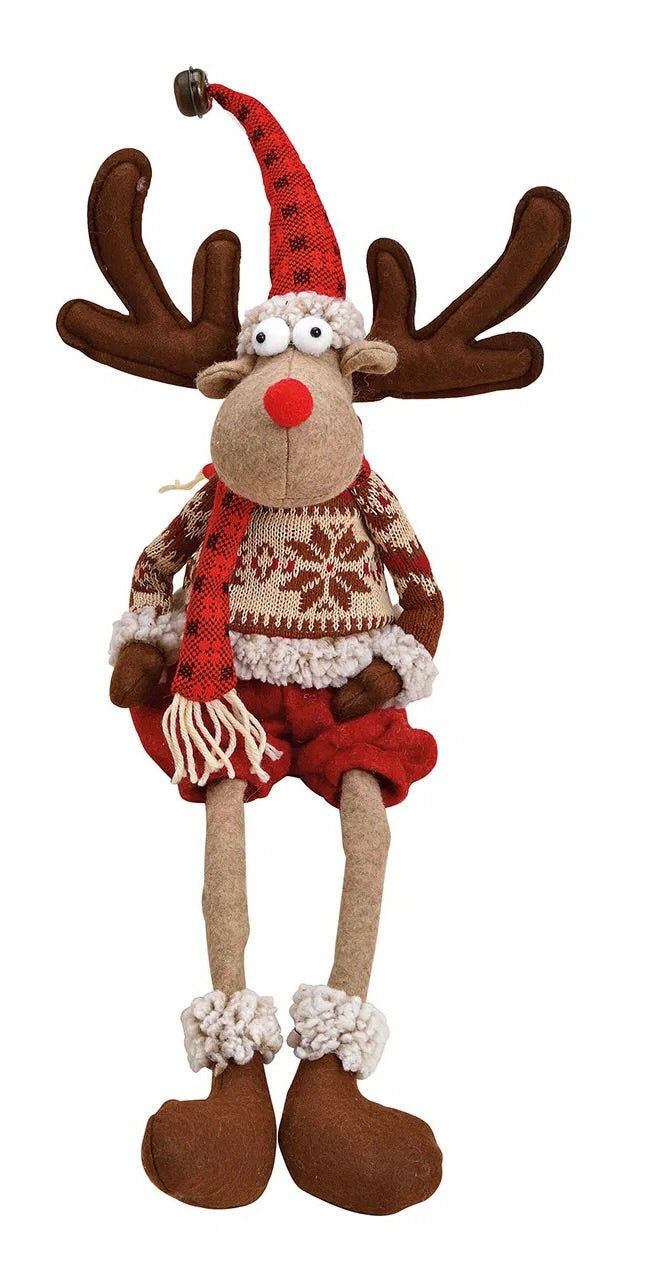 Brown Textile Deer Edge Stool