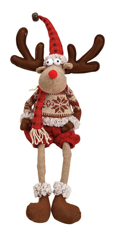 Brown Textile Deer Edge Stool