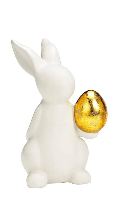 Ceramic Bunny with Gold Egg