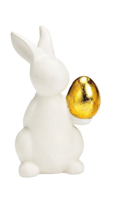 Ceramic Bunny with Gold Egg
