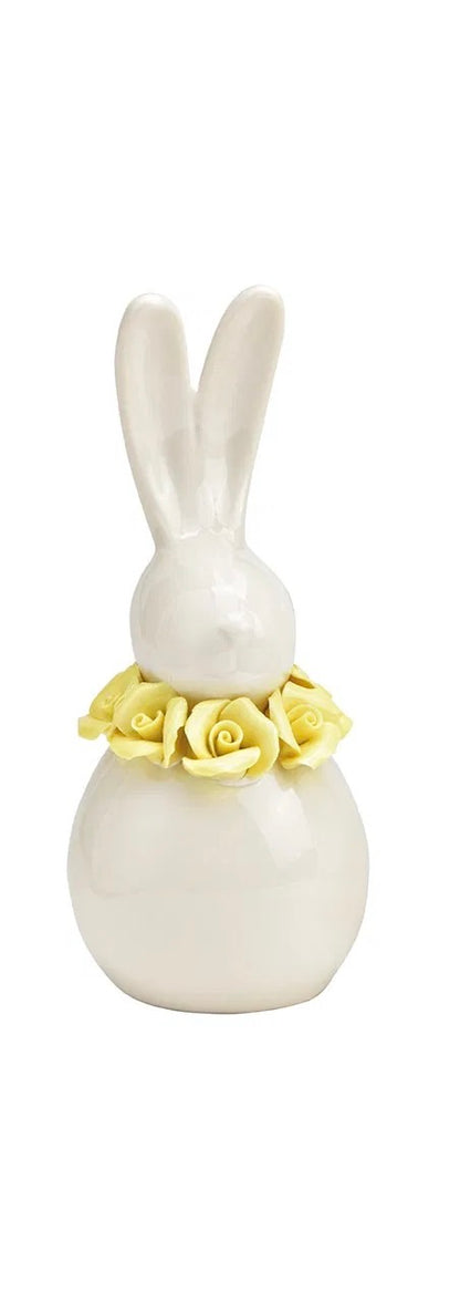 Porcelain Bunny with Flower Wreath