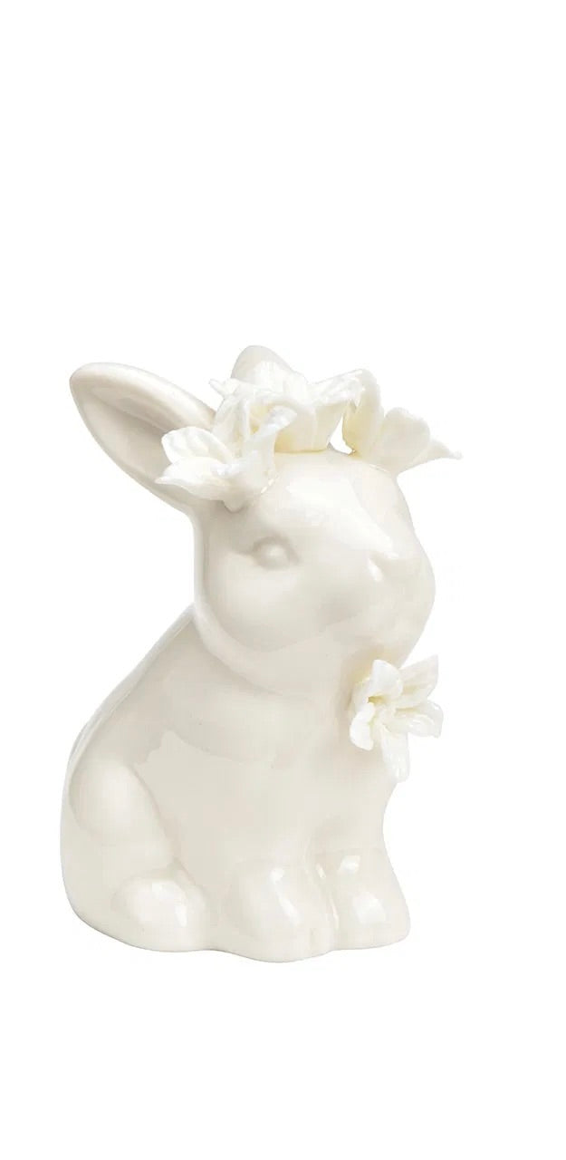 Porcelain Bunny with Floral Decoration