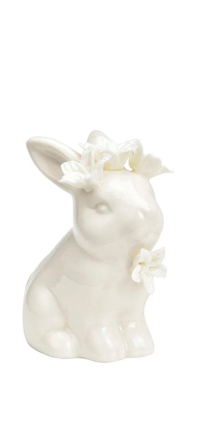 Porcelain Bunny with Floral Decoration