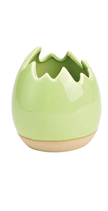 Ceramic Egg Ceramic in Green/White