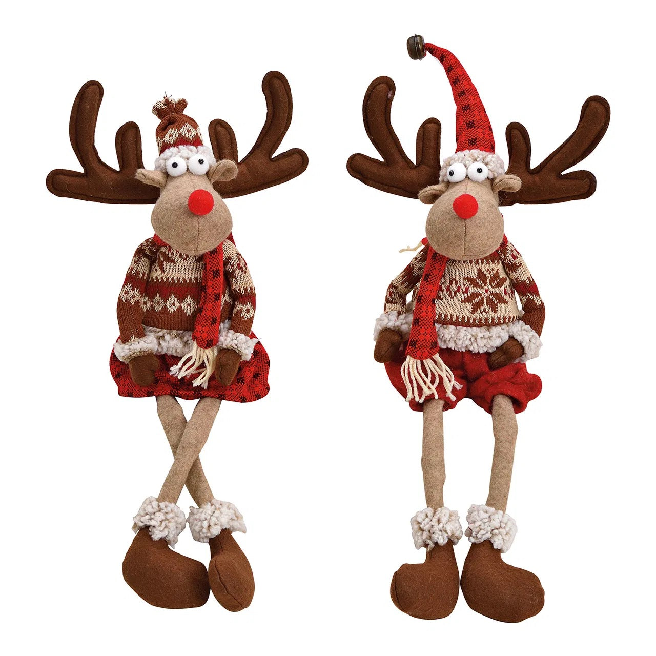 Brown Textile Deer Edge Stool