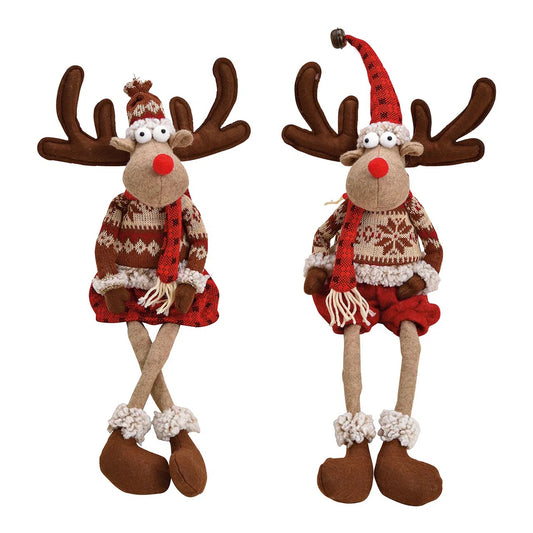 Brown Textile Deer Edge Stool