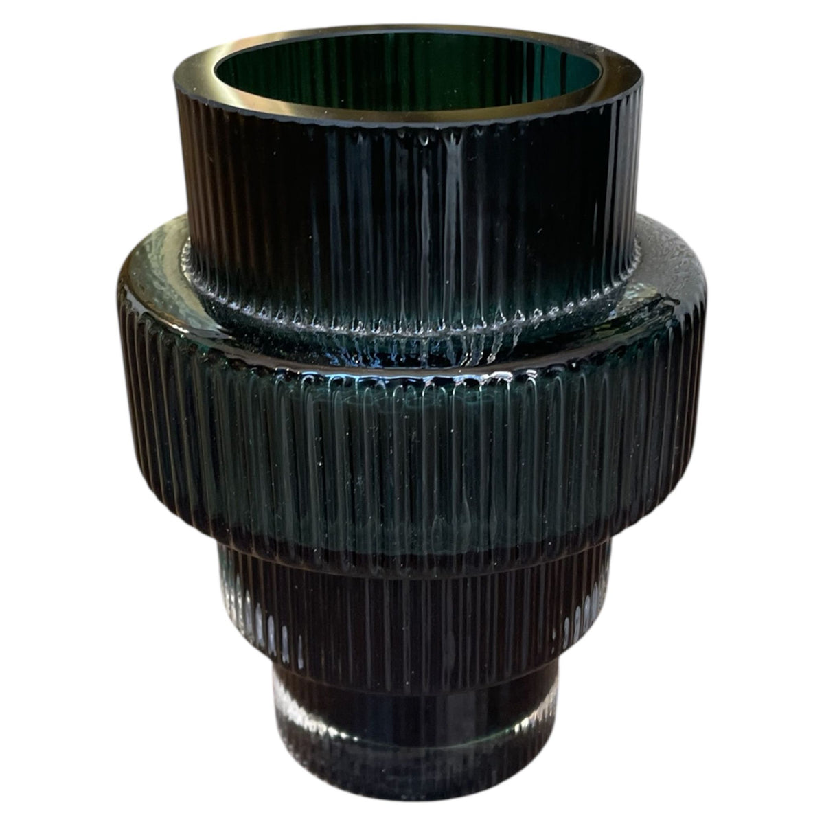 Black threaded fitting on a white background