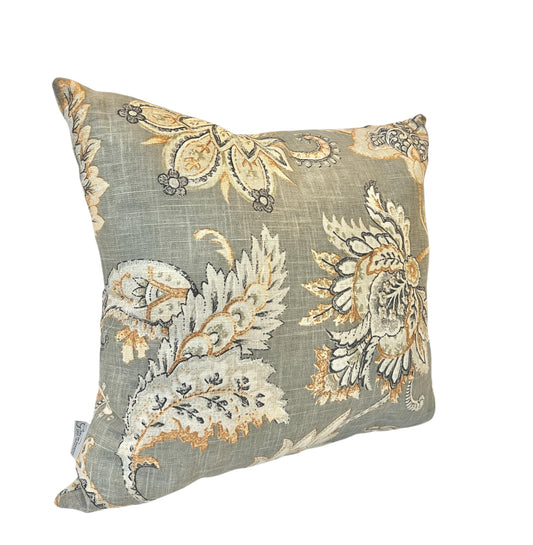 Square Gray Bloom Pillow