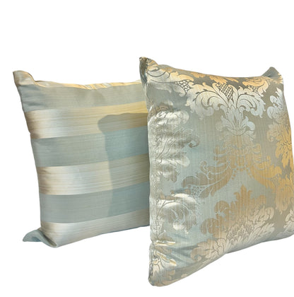 Square Golden blue Bloom Pillow