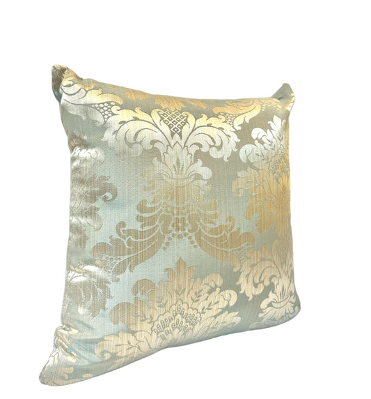 Square Golden blue Bloom Pillow