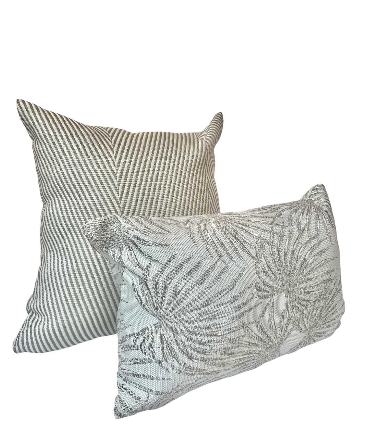 Rectangular Tropical Gray Palm Cushion