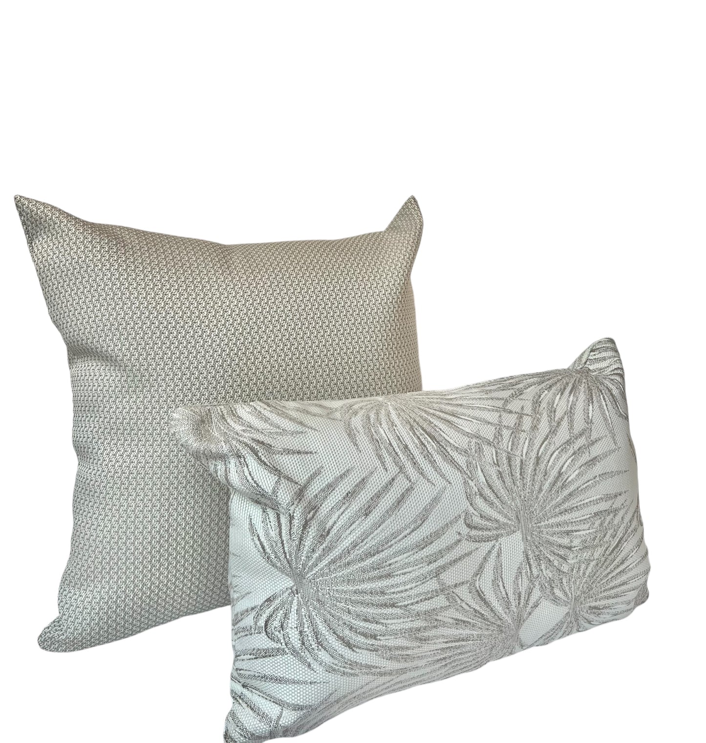 Rectangular Tropical Gray Palm Cushion