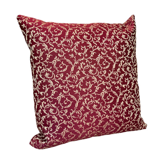 Square Gold Flower-Red pillow