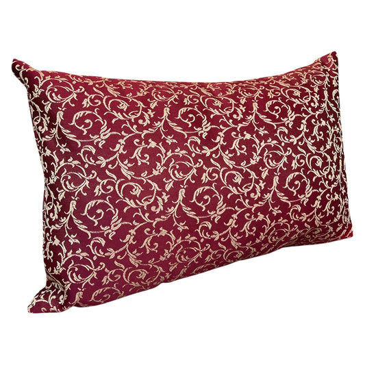 Rectangular Gold Flower-Red pillow