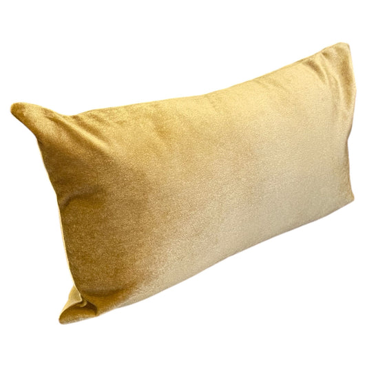 Rectangular Gold Pillow with a soft texture on a white background