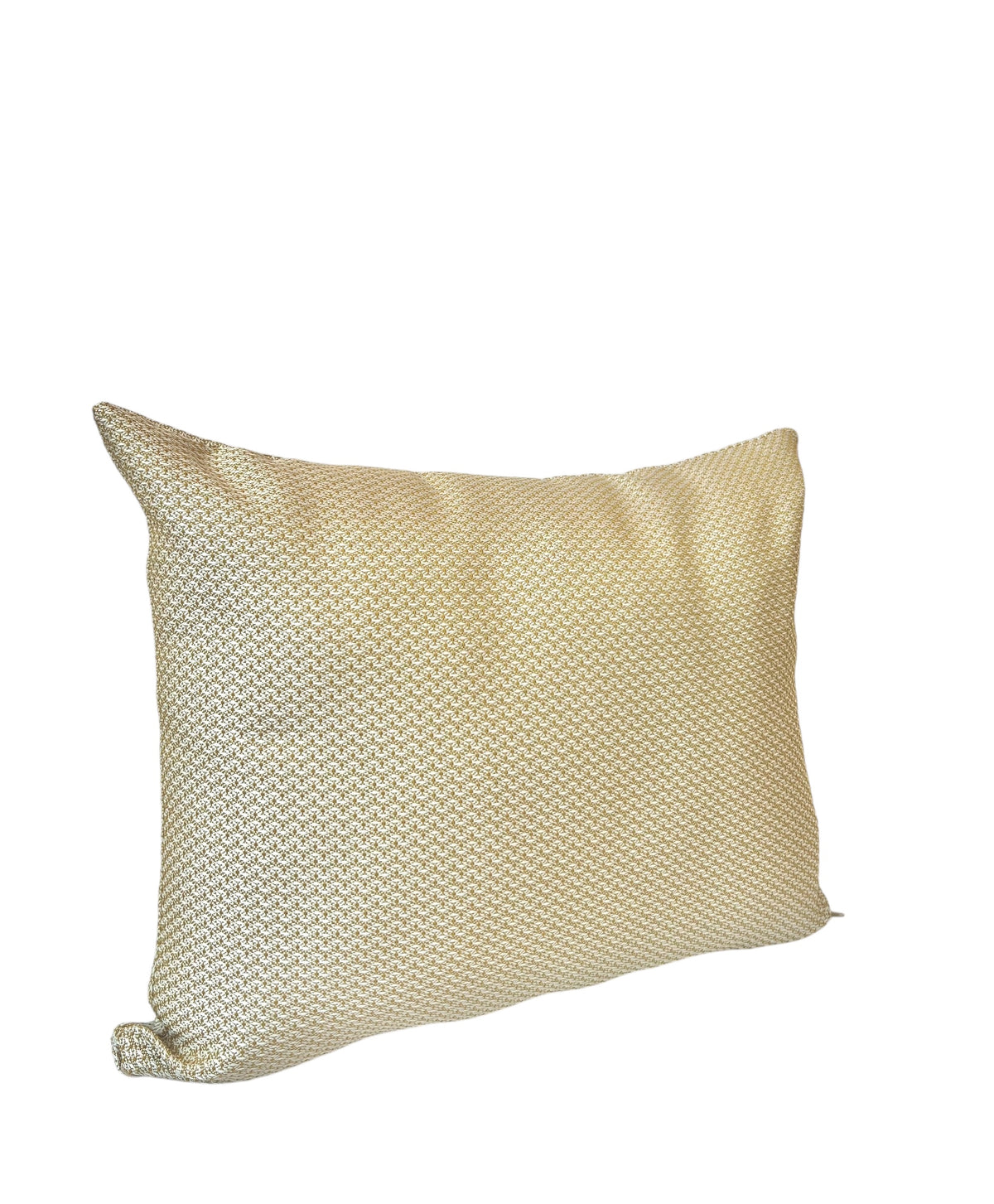 A rectangular beige throw pillow with a textured pattern.