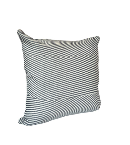 Rectangular Dark Blue & White Striped Pillow