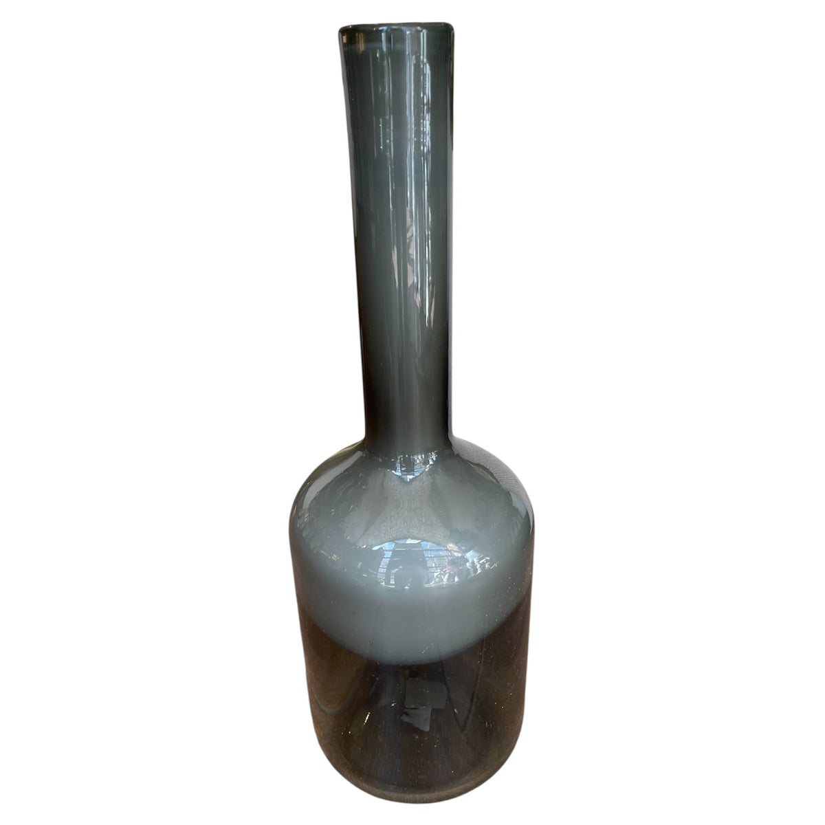 Clear glass vase on a white background