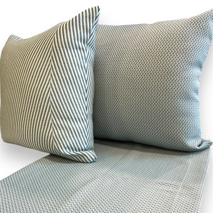 Two Square Geometric Pattern Pillow  with thier runner