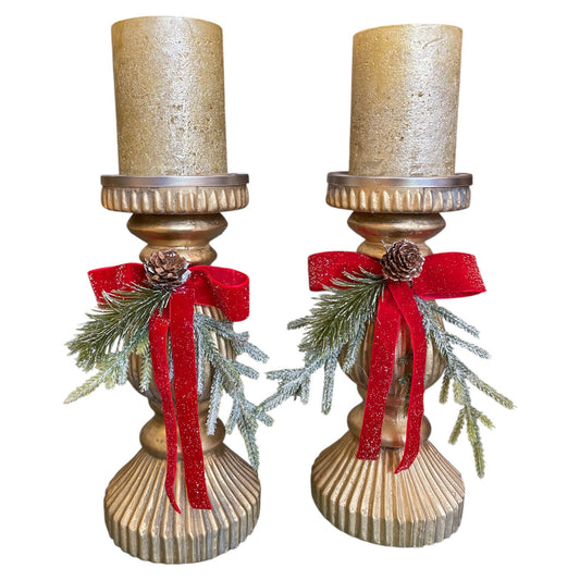 Pair of Golden Candlestick Design